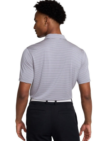 $55 Nike Men's Dri-Fit Core Stripe Golf Polo Shirt - Platinum Violet/Blue-Medium