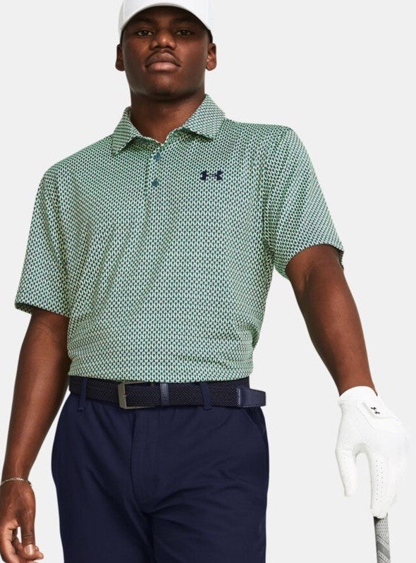 $70 Under Armour Golf Men's Playoff 3.0 Density Polo Shirt-Green-Small-New Tag