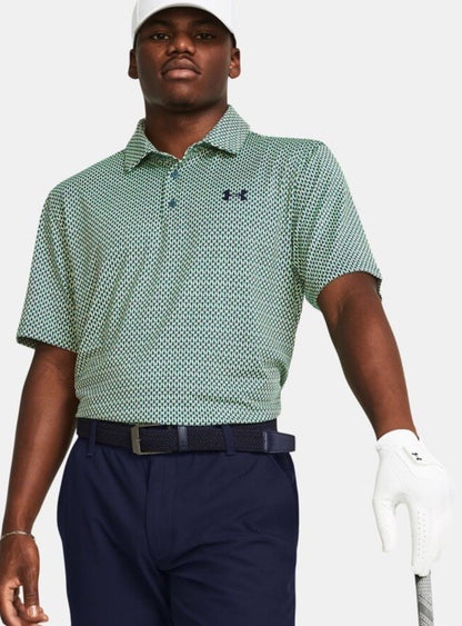 $70 Under Armour Golf Men's Playoff 3.0 Density Polo Shirt-Green-Small-New Tag