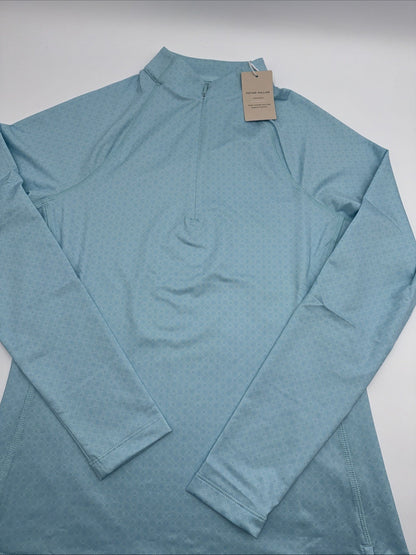 $130 Peter Millar Women’s Printed Raglan Sleeve Perth Layer Pullover-Blue-Small