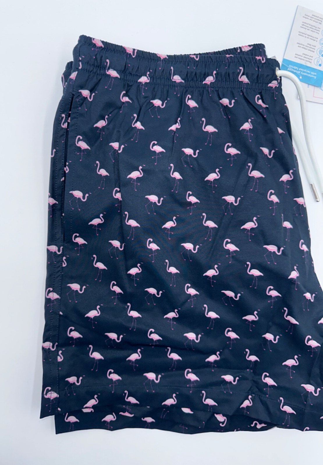 $55 Bermies Men’s 4.5” Swim Trunks-Flamingo 2.0 -Dark Blue- Large- New with tags