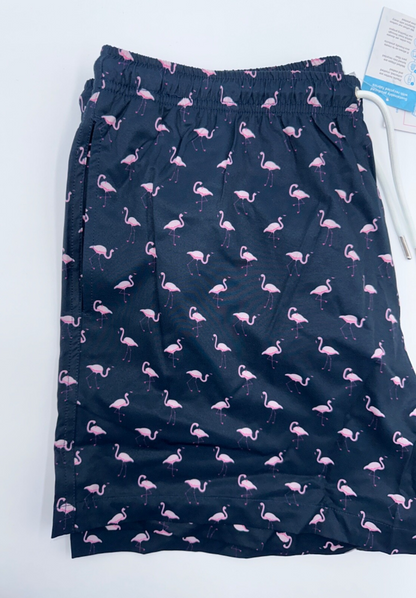 $55 Bermies Men’s 4.5” Swim Trunks-Flamingo 2.0 -Dark Blue- Large- New with tags