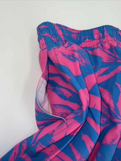 $70 Chubbies The Palm Springers 5.5" Inseam Swim Trunks-Pink/Blue- Large-New Tag