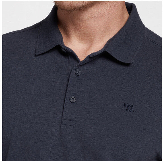 VRST Men's Pique Polo - Darker Ardosia Slate - Small - New Tags Retail $60