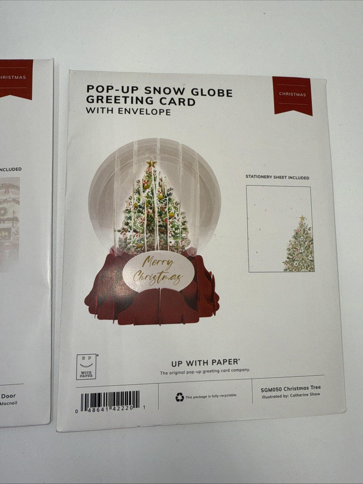 Lot Of 3  Up With Paper Snow Globe Pop Up -  Christmas Cards - You Get 3 Cards!