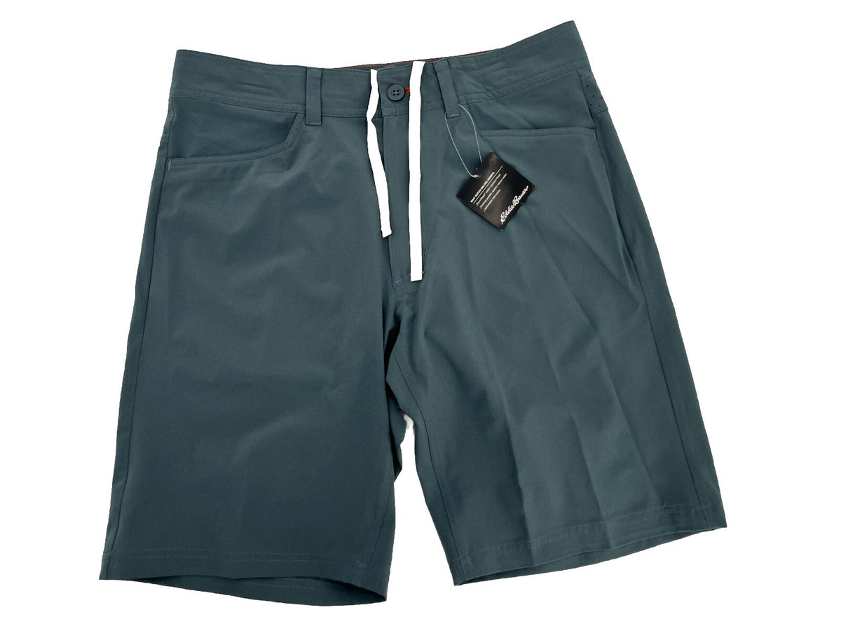 $90 Eddie Bauer Mr Guide Throwline 10" Shorts Lightweight-Graphite-Size: 32W-New
