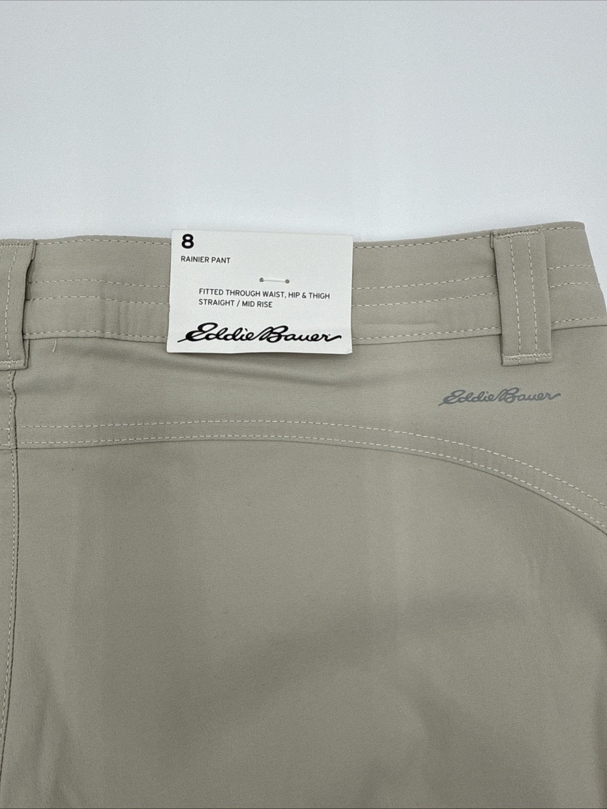 $70 Eddie Bauer Women's Rainier Stretch Hiking Pants-Pumice Beige -Size: 8 New