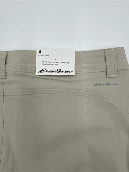 $70 Eddie Bauer Women's Rainier Stretch Hiking Pants-Pumice Beige -Size: 8 New