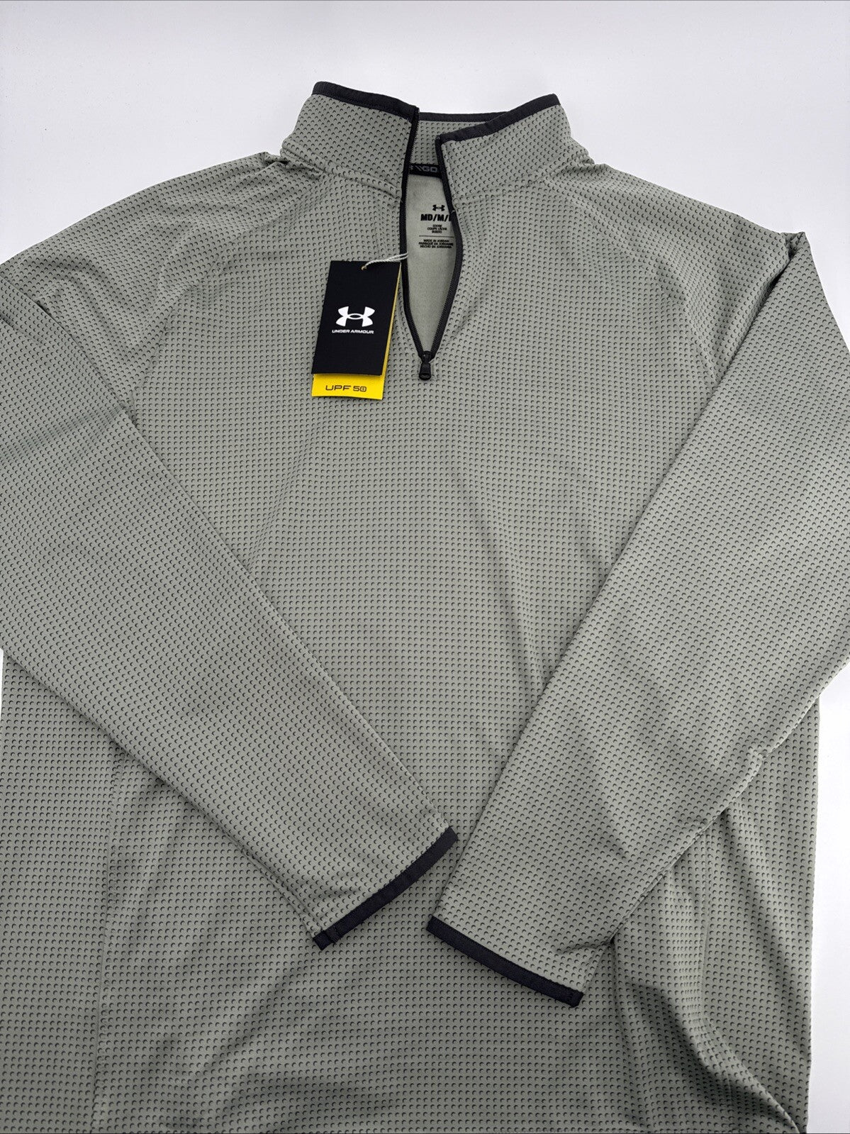 $75 Under Armour Men’s T2 Half Moons Print 1/4 Zip Golf Top - Green- Medium -New