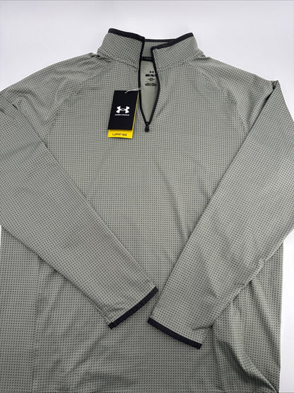 $75 Under Armour Men’s T2 Half Moons Print 1/4 Zip Golf Top - Green- Medium -New