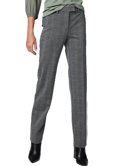 Simply Vera Women’s High Rise Slim Straight Leg Trouser Pants- GreyPlaid- Size 0