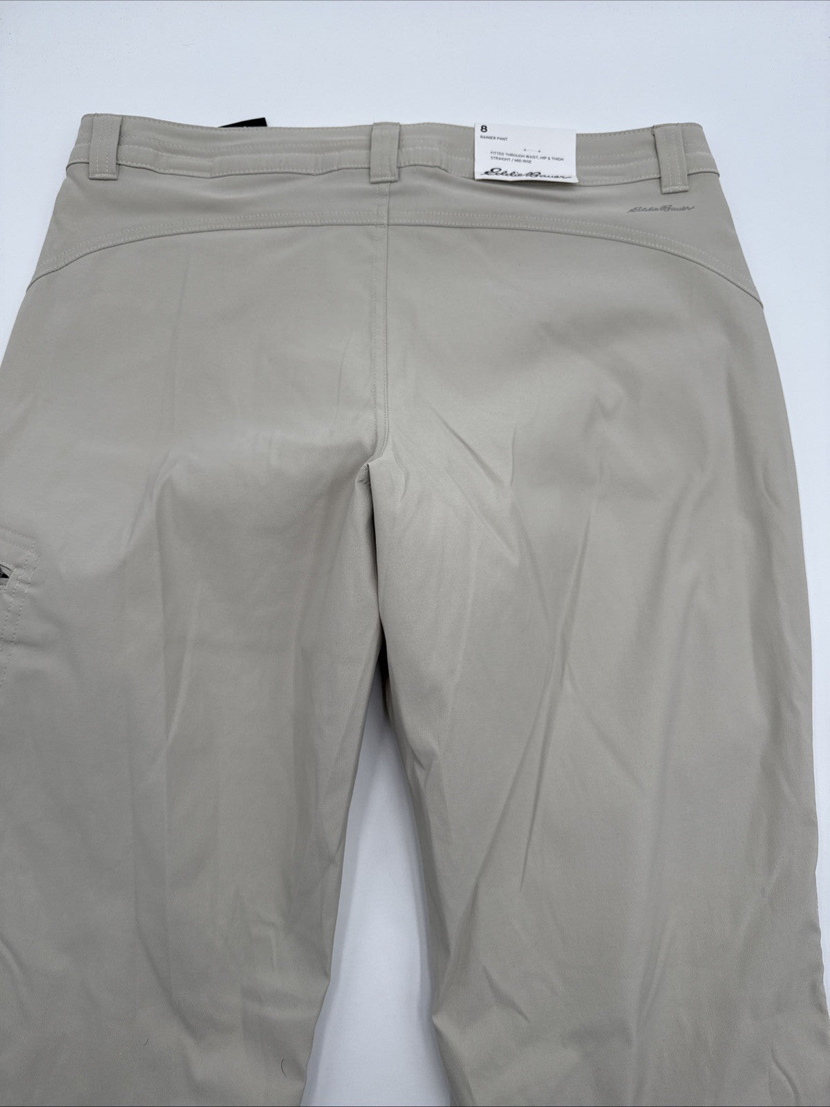 $70 Eddie Bauer Women's Rainier Stretch Hiking Pants-Pumice Beige -Size: 8 New