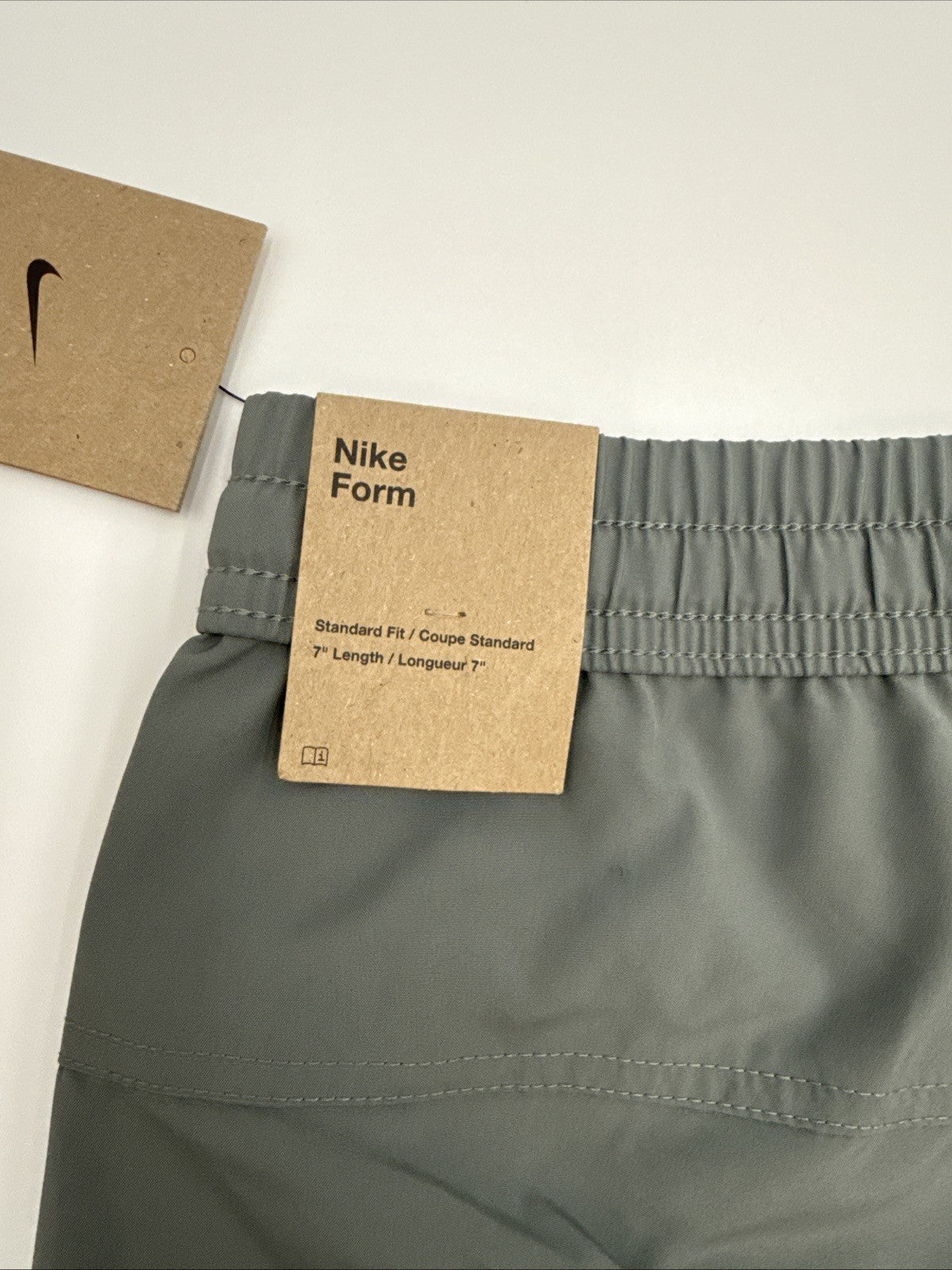 Nike Men's Form Dri-FIT 8" Unlined Versatile Shorts- Light Grey-Large Tall - New
