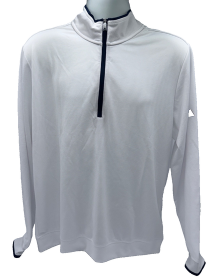 $70 Adidas Men’s Lightweight Half Zip Top - White - Large - New With Tags