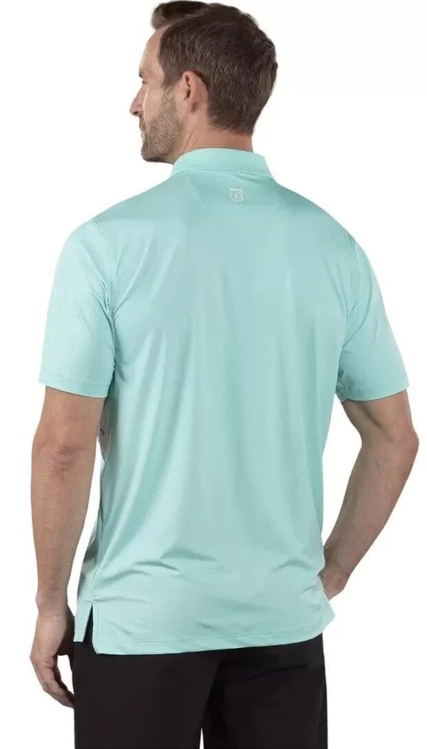 Covel Men’s Rick Oasis Crest Polo Golf Shirt - Mint Green- Large- NWT