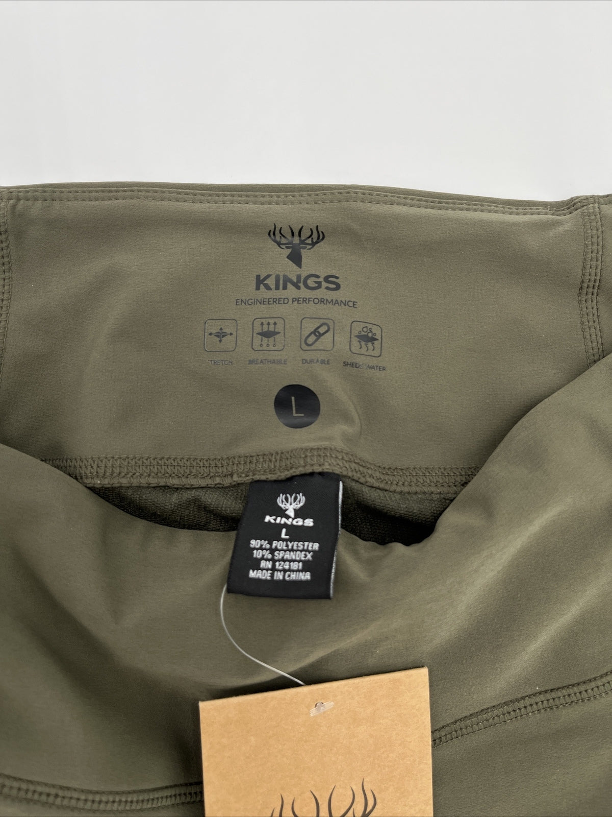 $80 King's Women’s High Waist Freya Leggings Stretch-Leaf Olive-Large-New Tags