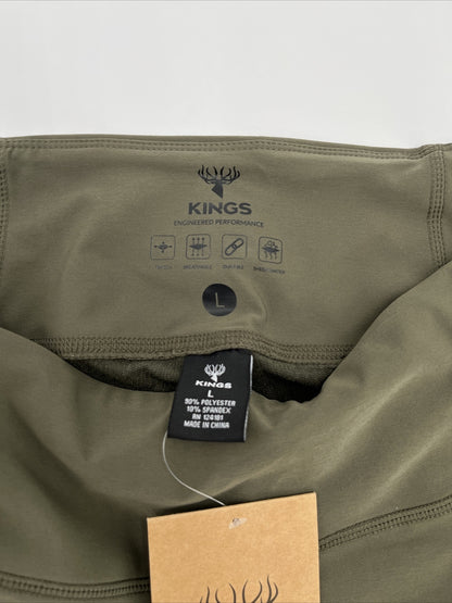 $80 King's Women’s High Waist Freya Leggings Stretch-Leaf Olive-Large-New Tags