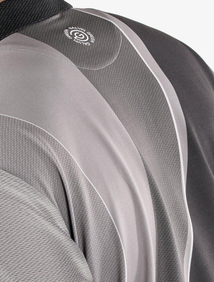 $100 Galvin Green Men’s Mico Golf Shirt Polo- Sharkskin Grey Black - Small -New