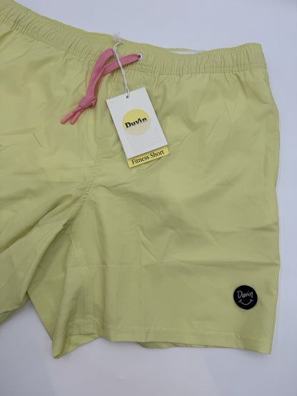 $65 Duvin Design Men's Basic Running 6” Shorts - Yellow -Size: 2XLarge -NEW