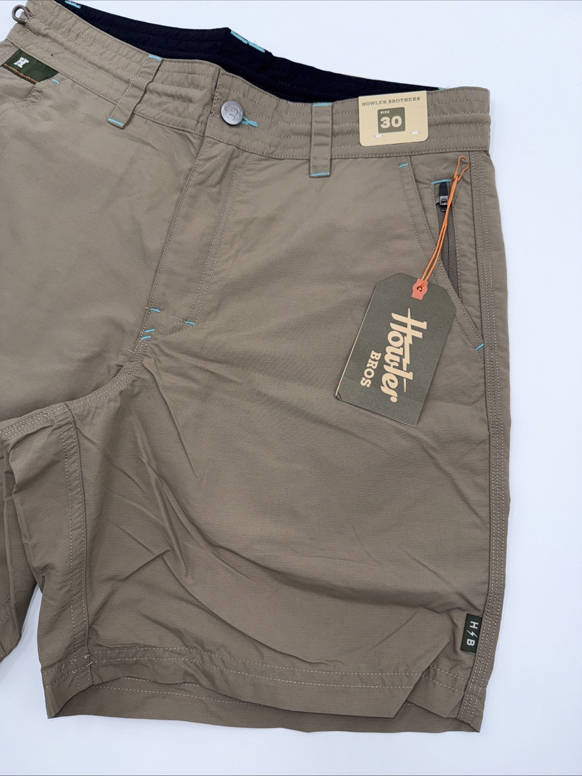 $69 Howler Bros Men's Horizon Hybrid Shorts 2.0 7.5" Inseam- Isotaupe- 30W - New