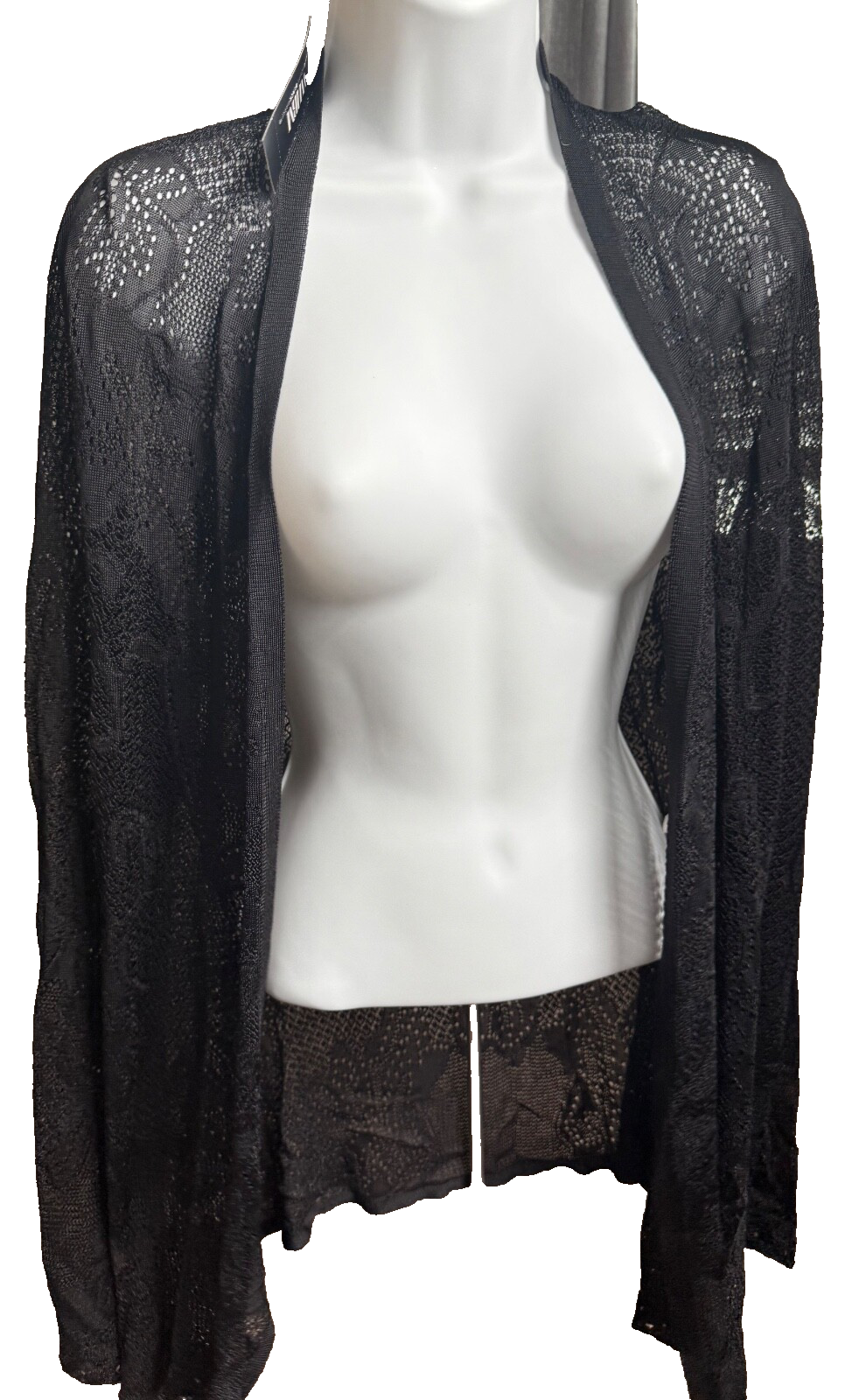 $99 WHBM Women’s-Lace Lightweight Cardigan- Black- Medium-New Tag