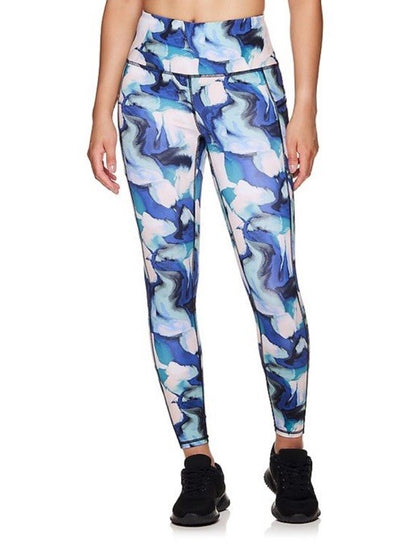 Gaiam Women’s7/8 Nanette Leggings High Rise- Blue Multi- Large - New Tag $55