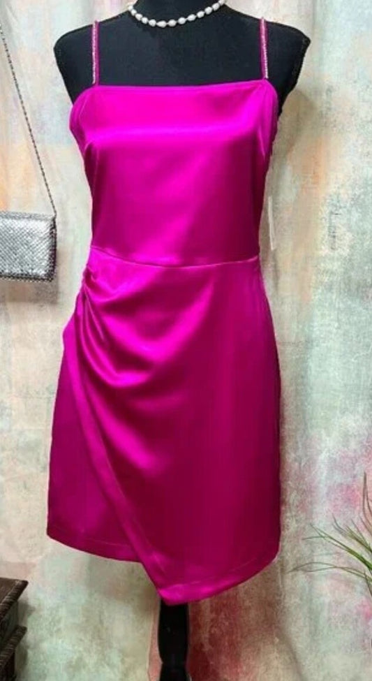 $61 Intemp Women’s- Party Dress- Fuchsia-Medium- New With Tag