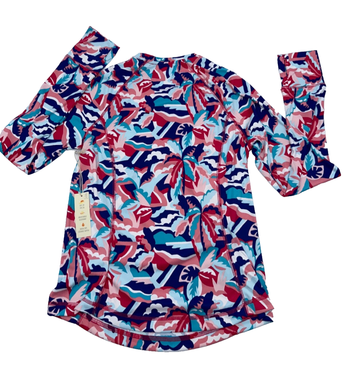 $65 C&C California Women's Sun Protection Shirt - Baily Palm Tree - Medium -New