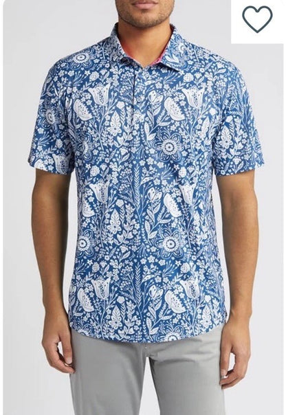 $65 Swannies Men’s Golf Trey Polo Shirt- Navy/White- XLarge - New With Tags