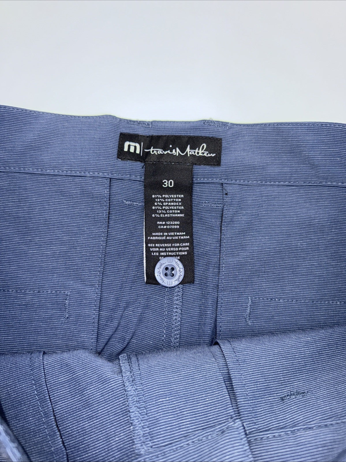 $85 Travis Mathew Men's Beck Shorts Stretch Waistband - Indigo -Size: 30- New