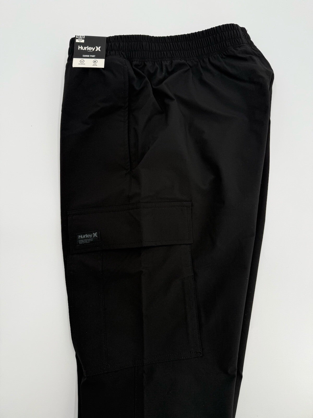 Hurley Men's Tech Cargo Jogger Pants - Black - Medium- New With Tags