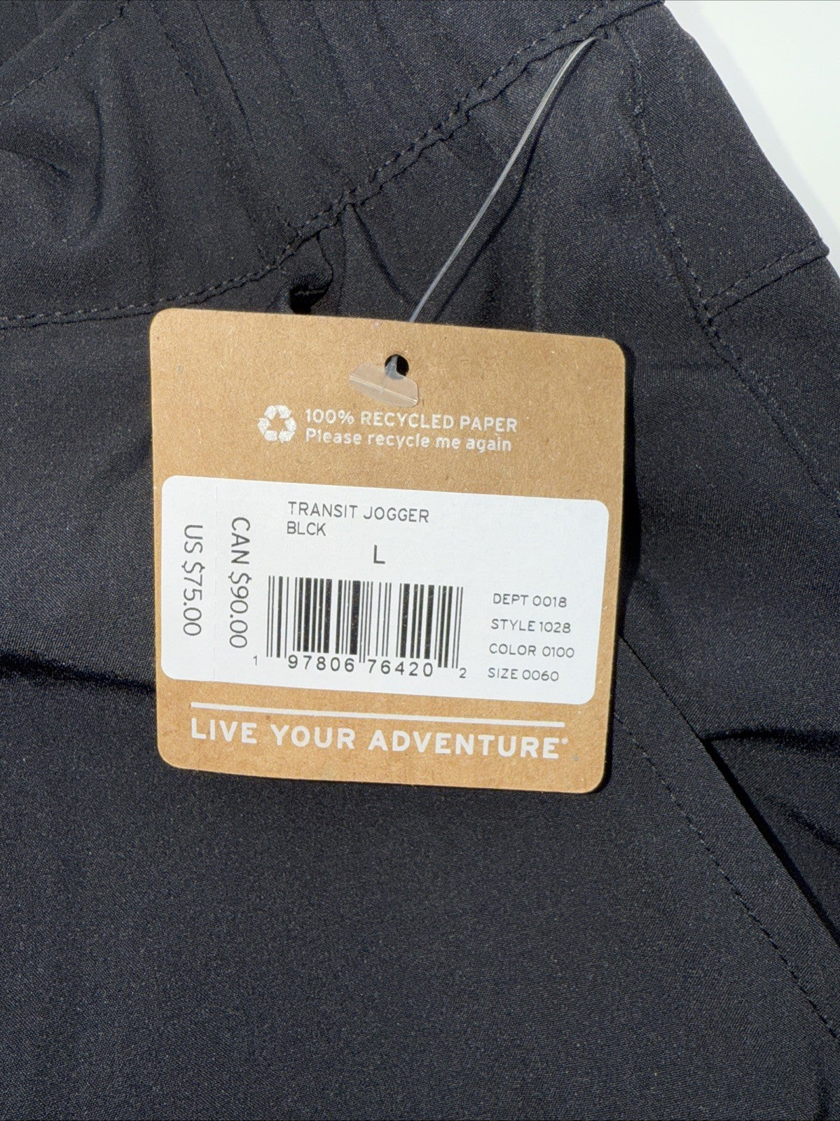 $75 Eddie Bauer Women's Transit Joggers - Black - Large - New With Tag