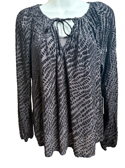 $49 Simply Vera Wang Women’s-Long Sleeve Lined Shirt- Black- XSmall-New Tag