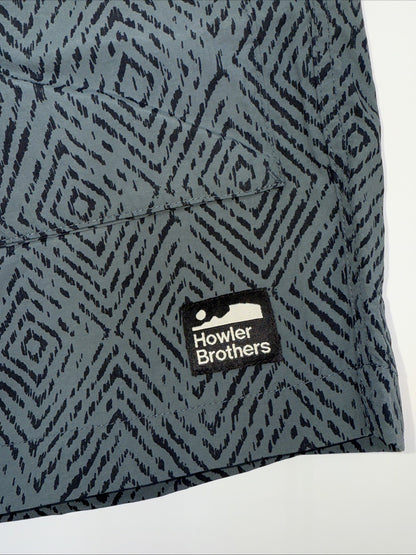 $79 Howler Brothers Men’s Pedernales Packable Short 7” - Soundwaves Petrol - 31W