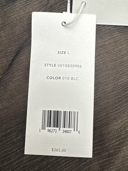 $365 Vince Women’s Beaded Border Sheer Knee Length Skirt- Black - Large - New