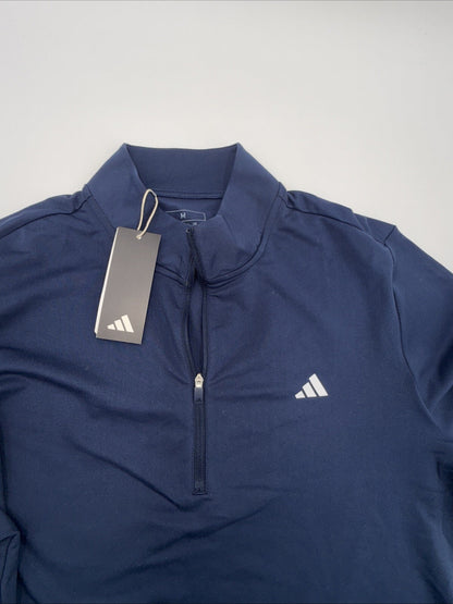 $70 adidas Men’s Adi 3 Stripes Lightweight 1/2 Zip Pullover- Navy - Medium - New