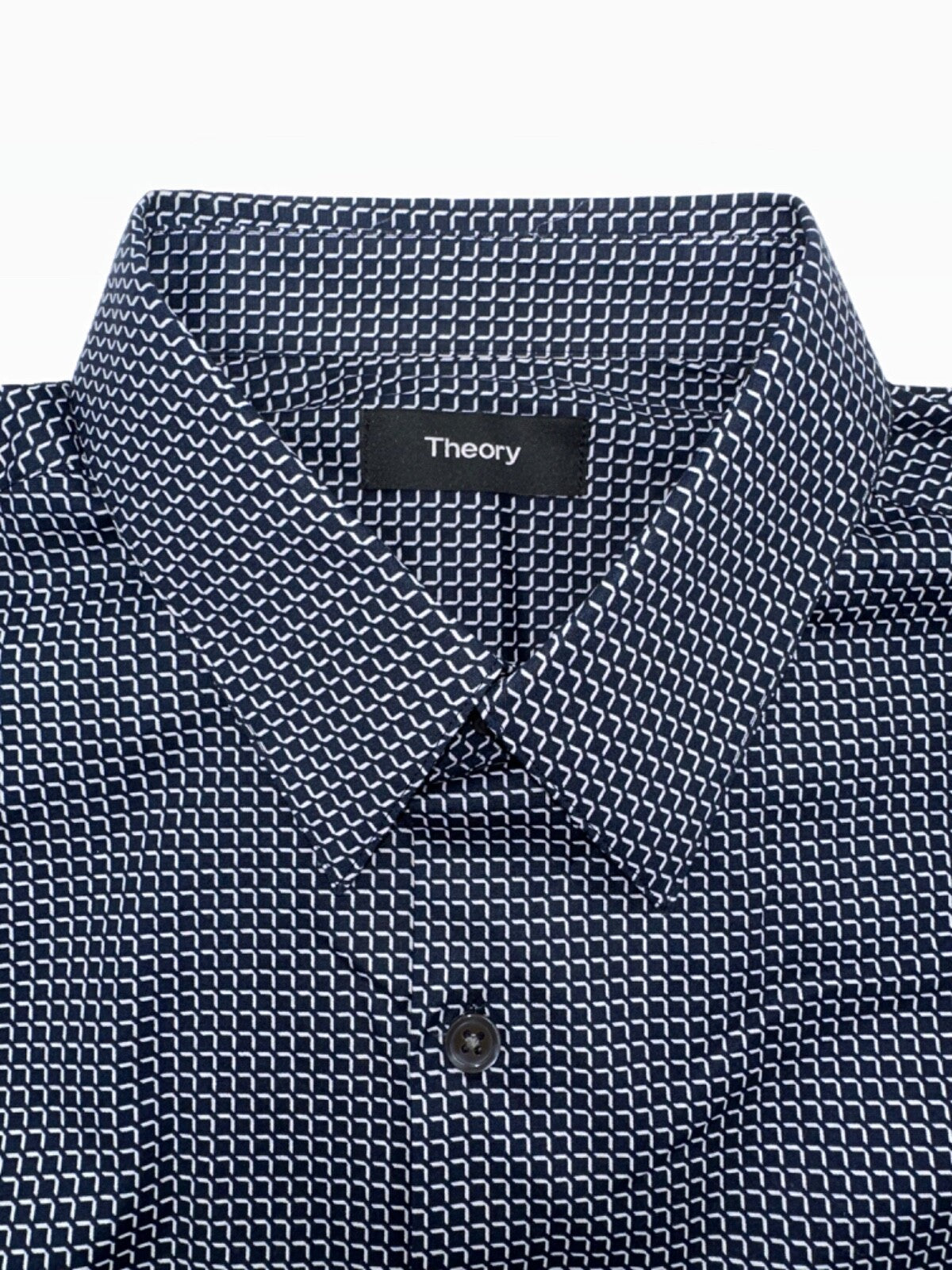 $195 Theory Men's Irving Space Multi Button Down Shirt - Navy/White - Small-New