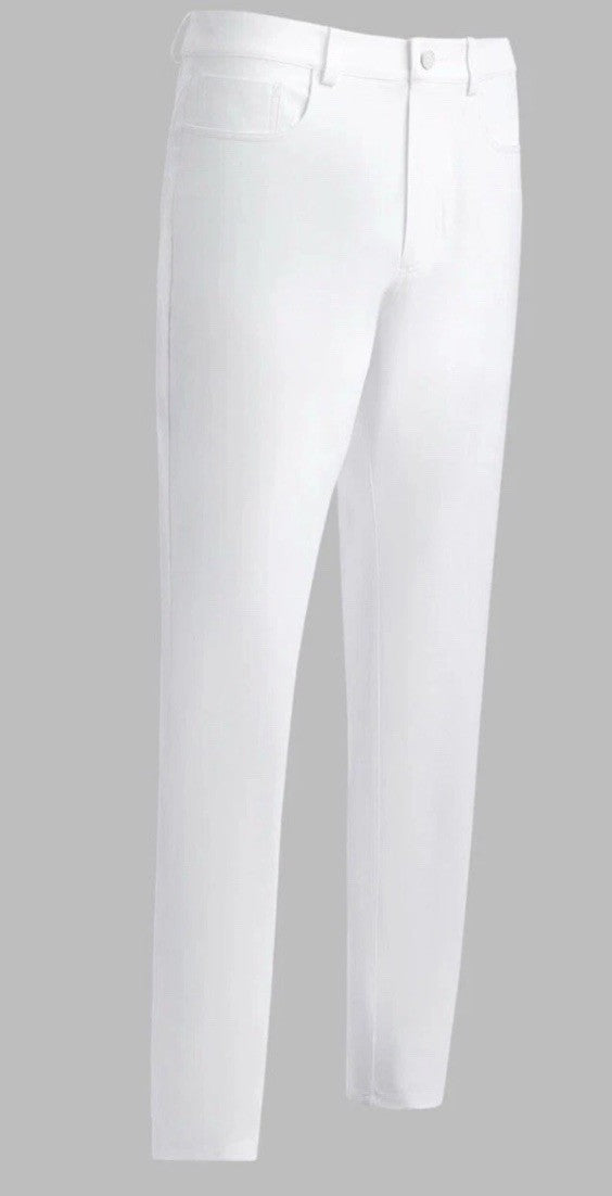 $185 G/FORE Men’s 36 Performance Stretch Tour 5 Pocket Pants-Snow White-34W-New