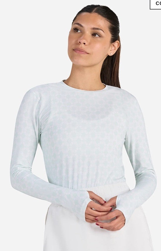 $78 Bad Birdie Women’s Cooling Long Sleeve Crew Shirt Athletic-Saguaro-Large-NWT
