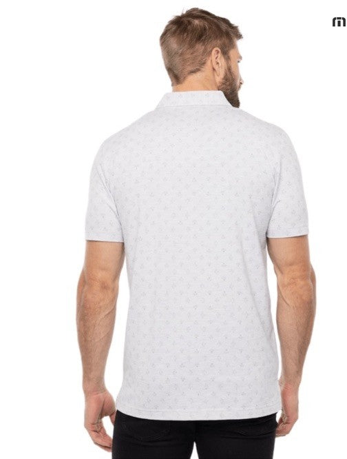 $95 Travis Mathew Men’s Tour Book Golf Polo Shirt-Light Grey - Small- New Tags