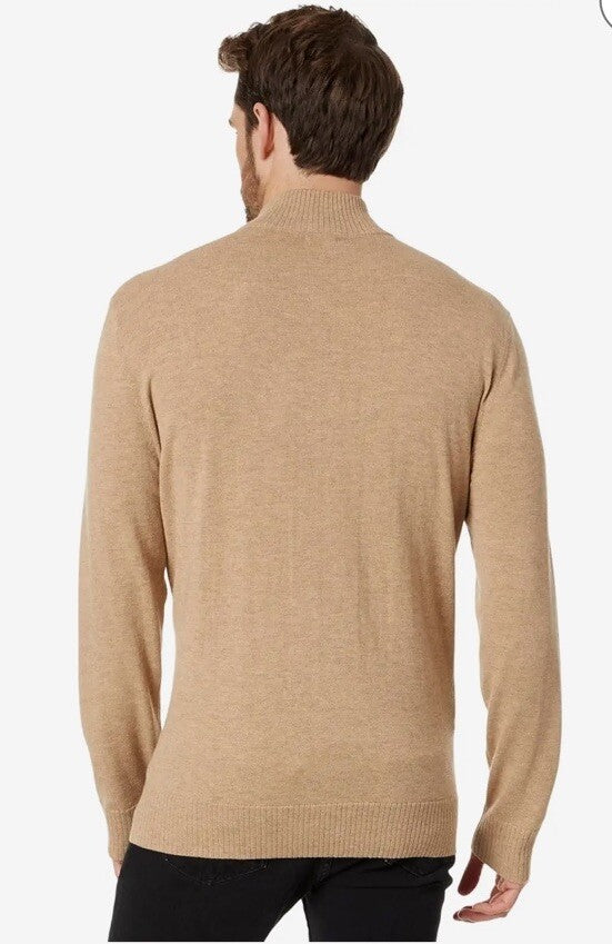 $110 Smartwool Men's Sparwood Zip-Neck Sweater-Toasted Coconut Heather-Small-New