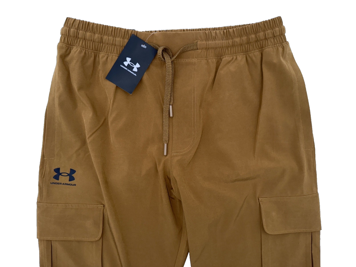 $80 Under Armour Men's Vibe Woven Cargo Pant Joggers - Brown - Small - New Tags