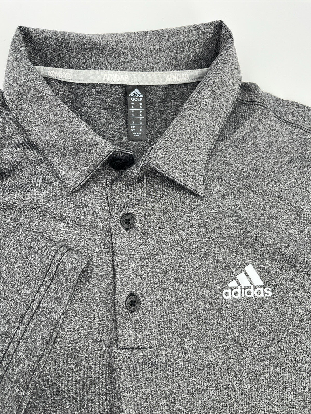 $65 Adidas Men's Golf Polo Ultimate UPF 50 Size XL Grey Heather ADVS20R773-Small