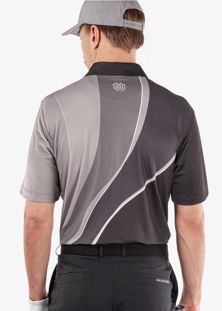 $100 Galvin Green Men’s Mico Golf Shirt Polo- Sharkskin Grey Black - Small -New