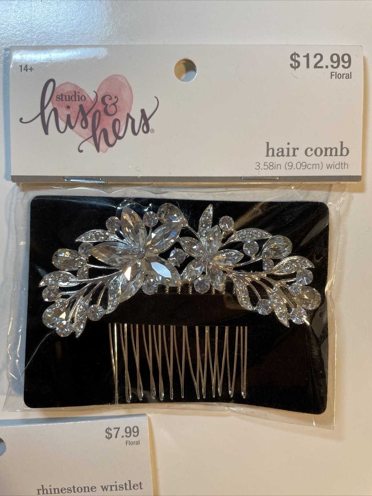 Combo Lot 3 PCs Studio His & Hers WEDDING Set: EARRING - HAIR COMB - Bracelet