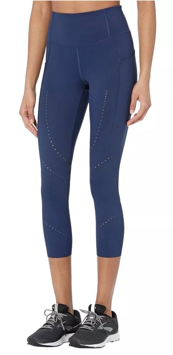 $95 Brooks Women’s Method 3/4 Tights - Navy - XLarge - New With Tags