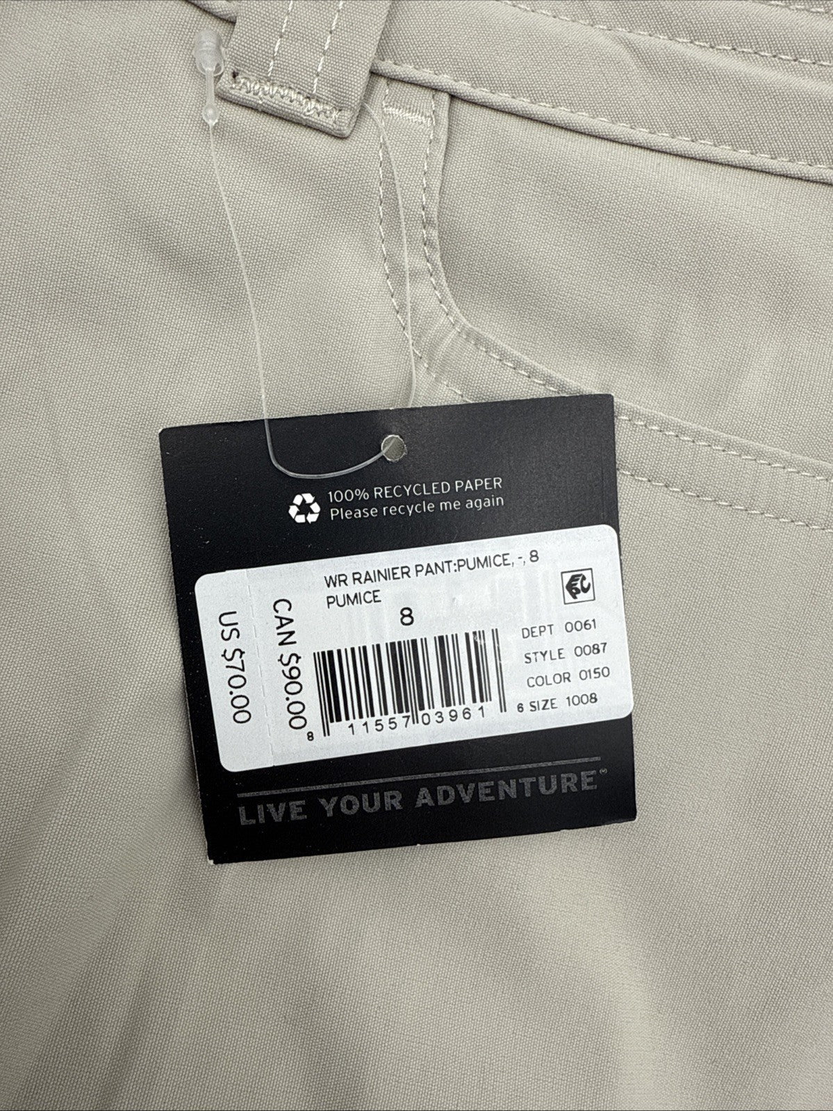 $70 Eddie Bauer Women's Rainier Stretch Hiking Pants-Pumice Beige -Size: 8 New