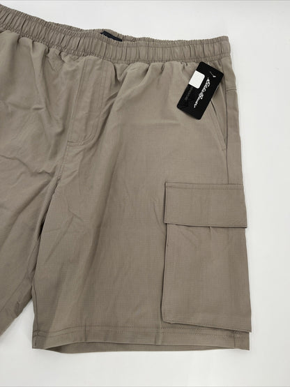 $60 Eddie Bauer Men's Inland 8” Woven Tech Drawstring Pull On Shorts-Taupe-Large