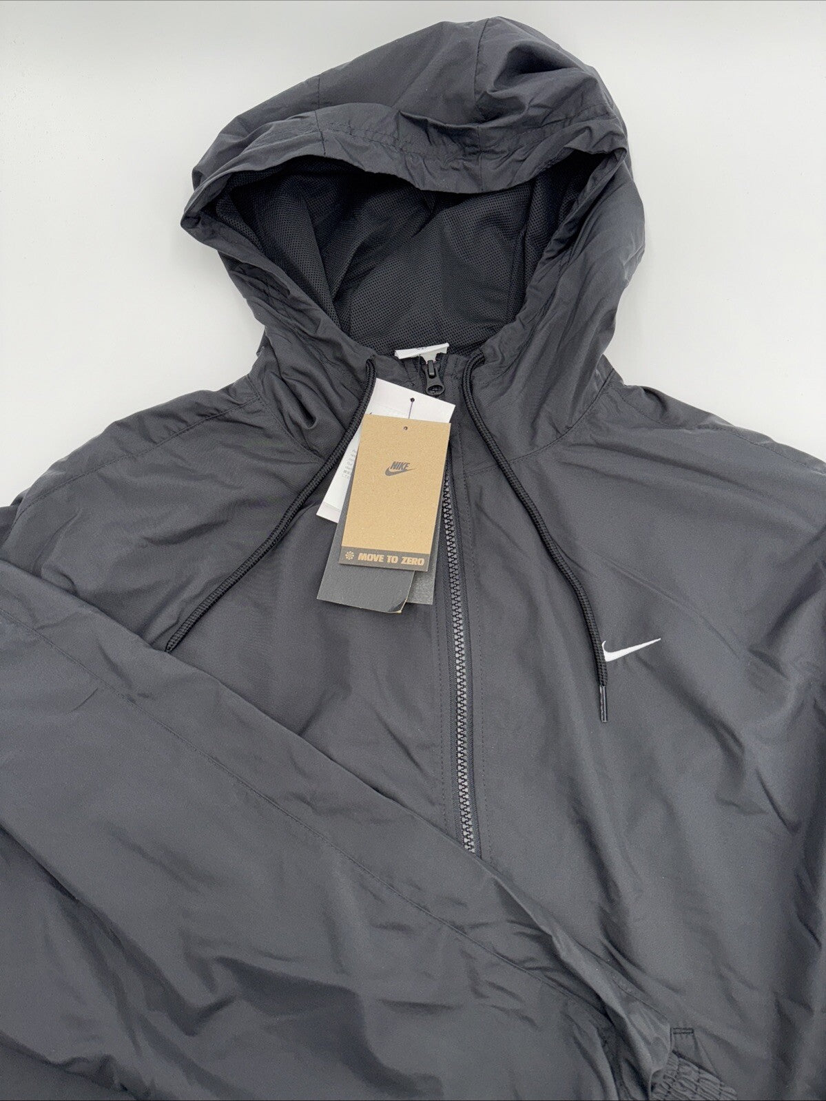 $76 Nike Women's Woven Oversized Hooded Jacket FV6298-010 -Black- Large - New