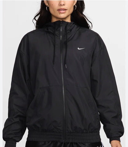 $76 Nike Women's Woven Oversized Hooded Jacket FV6298-010 -Black- Large - New